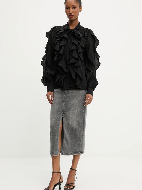 Answear.LAB bluzka damska kolor czarny gładka