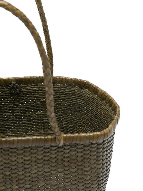 DRAGON DIFFUSION small Grace Basket woven tote bag - Green