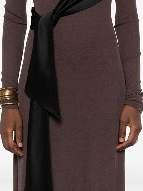 Nanushka draped tie-belt dress - Brown - zdjęcie produktu nr 2