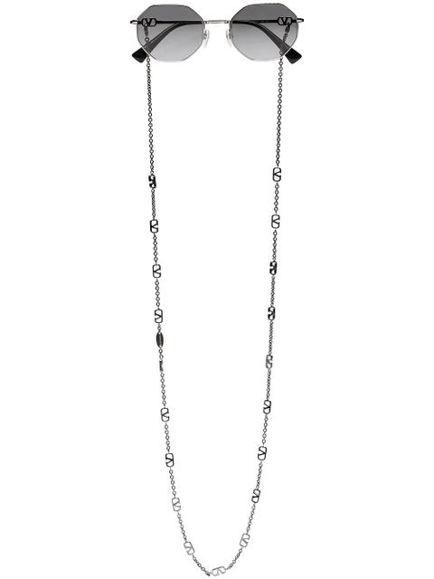 Valentino Eyewear - VLogo neck-chain sunglasses - women - Acrylic/Acetate - One Size - Black