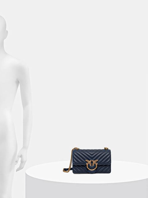 Pinko torebka skórzana kolor niebieski 100074 A0GK