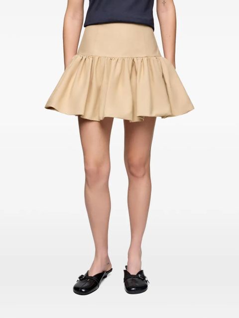 GANNI ruffled mini skirt - Neutrals