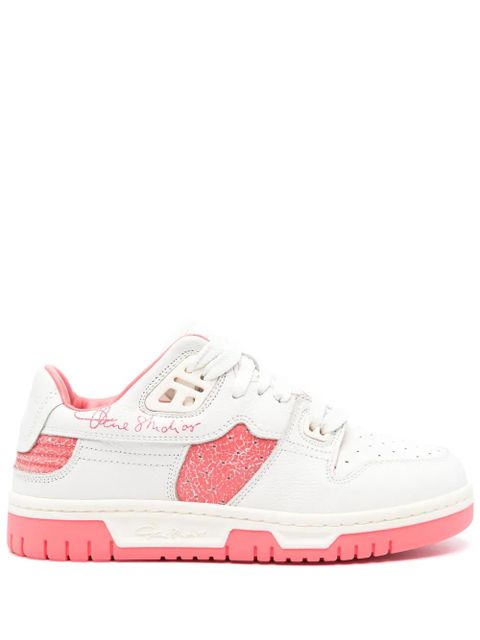 Acne Studios cracked-effect leather trainers - White - zdjęcie produktu nr 1