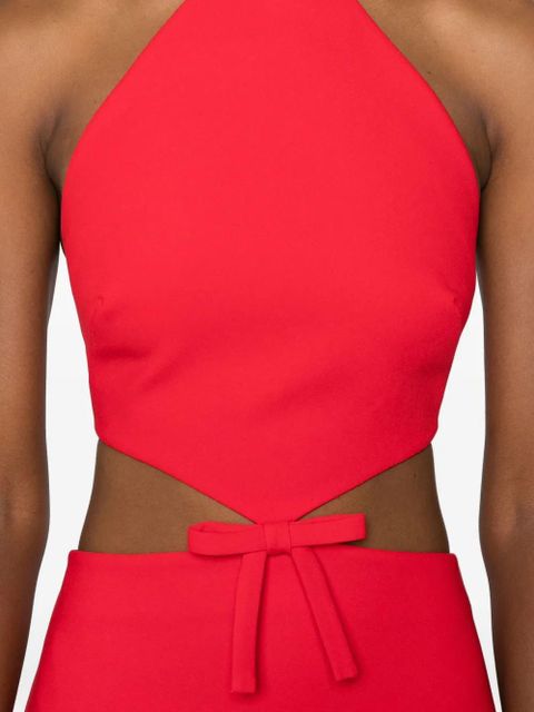 Casablanca halterneck cut-out mini dress - Red