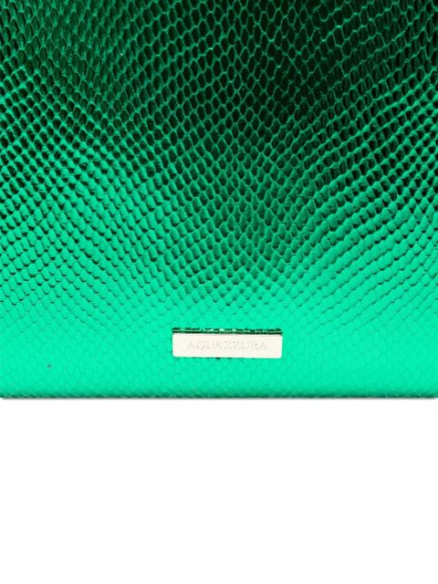 Aquazzura Envelope metallic-effect clutch bag - Green