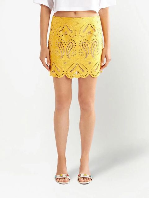 ETRO embroidered design mini skirt - Yellow