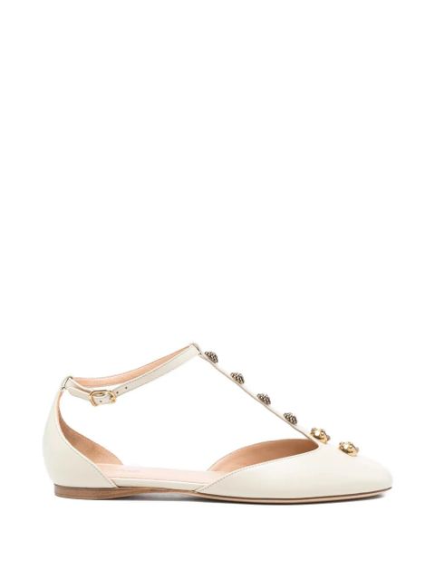 Chloé Celest T-bar embellished ballet flats - Neutrals - zdjęcie produktu nr 1