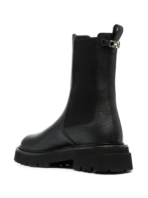 Ferragamo Double Gancini leather Chelsea boots - Black
