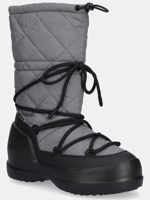 Moon Boot śniegowce MB MEZZALUNA QUILTED HIGH BOOT WP kolor szary 80D2500080 H006 - zdjęcie produktu nr 1