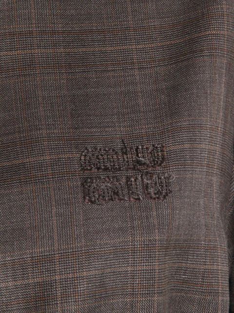 Miu Miu pleated check mini dress - Grey