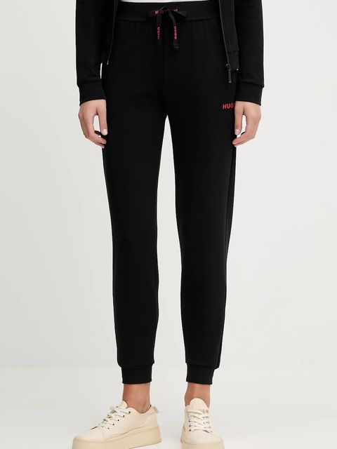 HUGO spodnie lounge damskie kolor czarny z nadrukiem 50556326 - zdjęcie produktu nr 1
