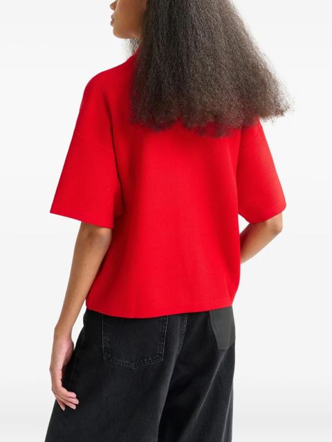 Essentiel Antwerp International bead-embellished polo top - Red