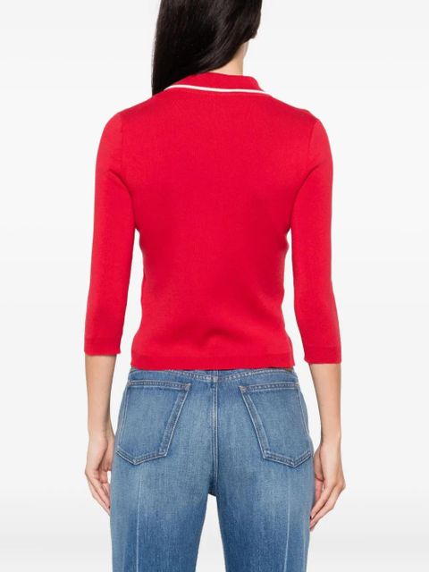 Valentino Garavani cherry-detail zip-up cardigan - Red