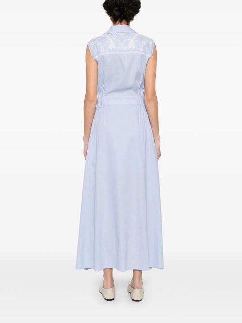 SANDRO embroidered maxi dress - Blue