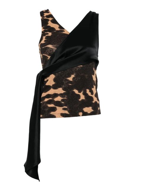 Nanushka draped print top - Brown - zdjęcie produktu nr 1