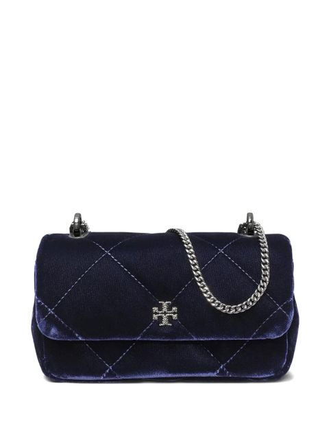 Tory Burch mini Kira diamond-quilted velvet cross body bag - Blue - zdjęcie produktu nr 1