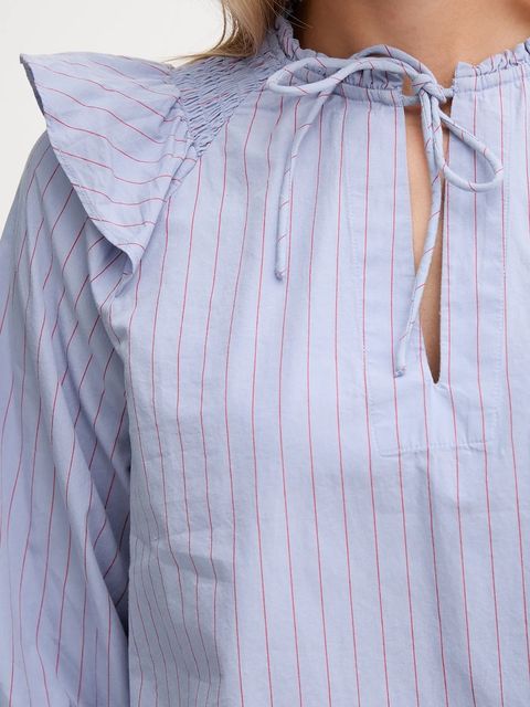 Pepe Jeans bluzka bawełniana damska kolor niebieski wzorzysta PL3051254 - zdjęcie produktu nr 2