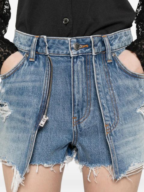 Alexander Wang ripped zip shorts - Blue