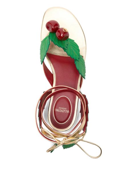 Valentino Garavani cherry leaf sandals - Gold