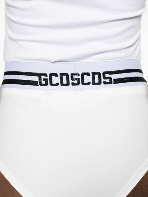 GCDS logo-tape panties - White