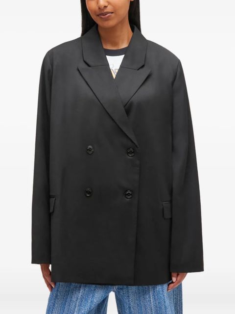 GANNI Calendered double-breasted blazer - Grey - zdjęcie produktu nr 2