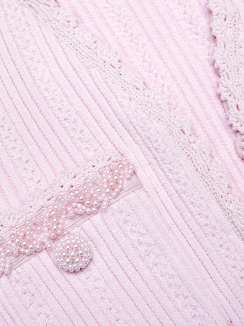 Self-Portrait pearl-embellishment mini dress - Pink - zdjęcie produktu nr 2