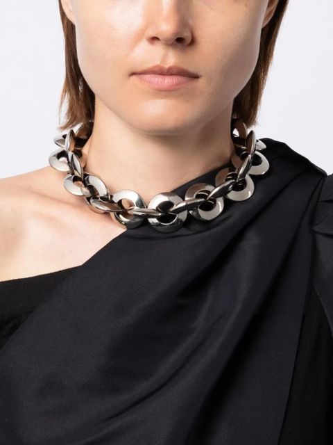 Alexander McQueen Eyelet chain choker necklace - Silver - zdjęcie produktu nr 2