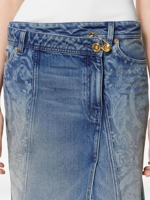 Versace asymmetric denim skirt - Blue