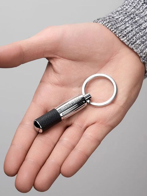 BOSS brelok do kluczy Pure Iconic Black kolor czarny