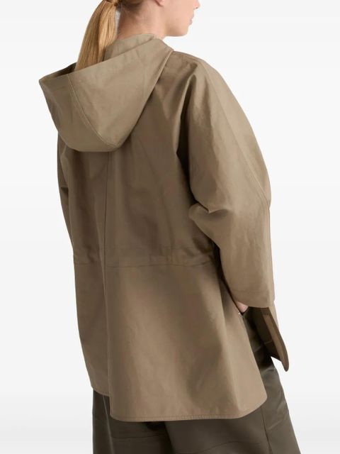 Yves Salomon double-sided cotton cape - Brown