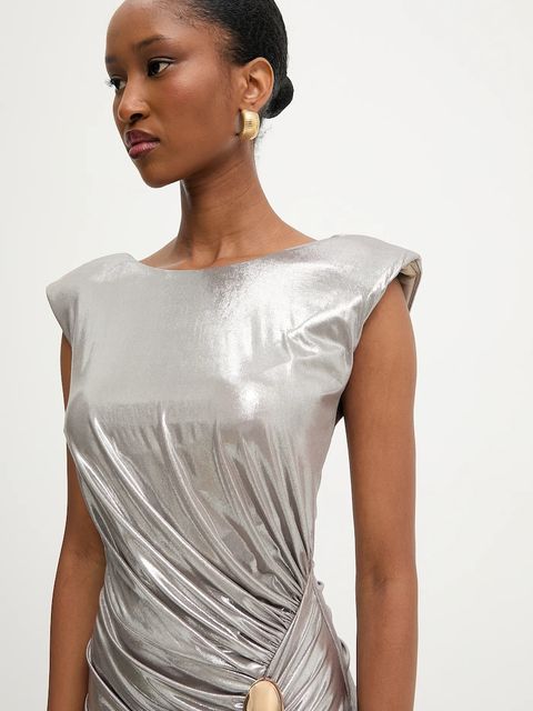 Answear.LAB sukienka kolor żółty mini dopasowana