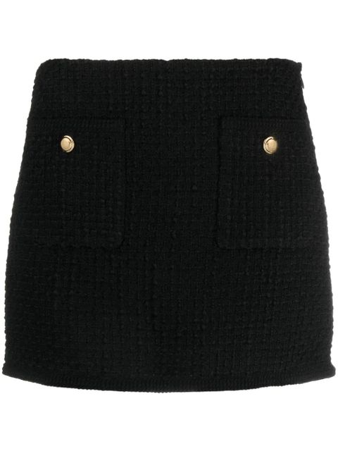 Miu Miu button-detail bouclé miniskirt - Black - zdjęcie produktu nr 1