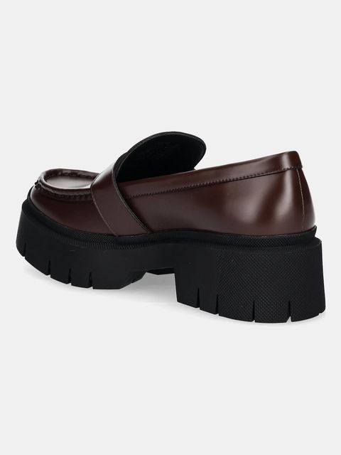 HUGO mokasyny Kris damskie kolor brązowy na platformie 50548196