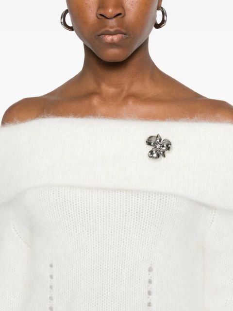 Blumarine cowl-neck sweater - White