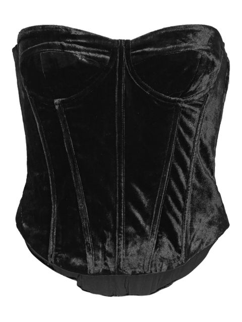ROTATE BIRGER CHRISTENSEN velvet bustier top - Black - zdjęcie produktu nr 1