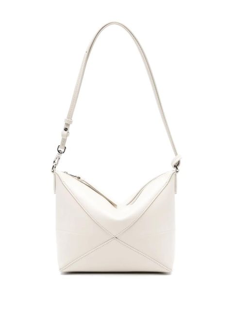 LOEWE Puzzle Fold leather clutch bag - White