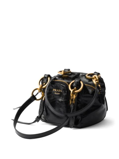 Prada mini leather tote bag - Black