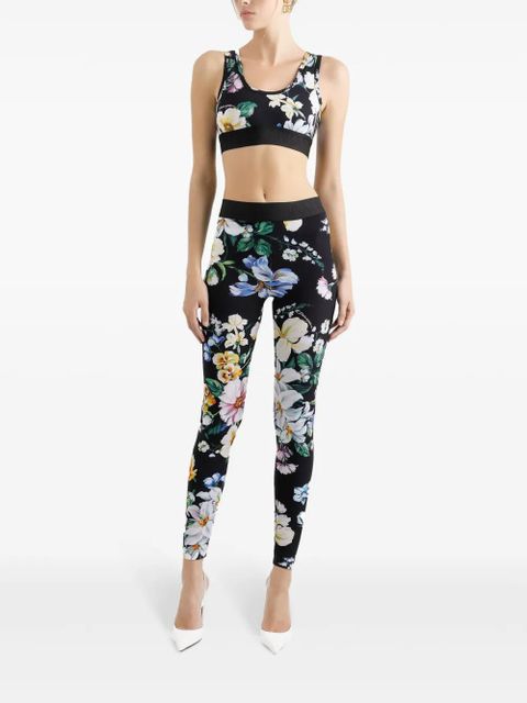 Dolce & Gabbana floral-print leggings - Black - zdjęcie produktu nr 2
