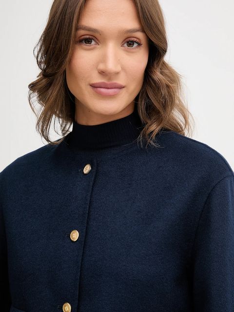 Tommy Hilfiger kurtka z wełną kolor granatowy WW0WW47446