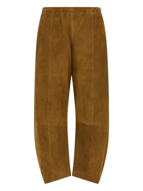 KHAITE Clover elasticated-waist wide-leg trousers - Brown - zdjęcie produktu nr 1