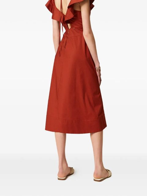 TWINSET ruffled midi dress - Brown