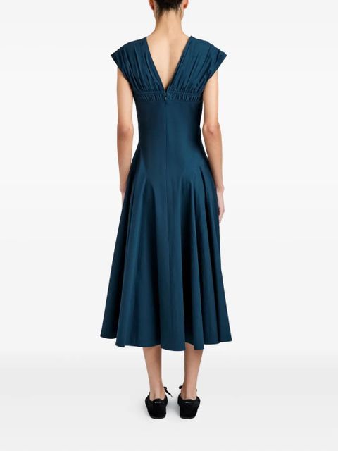 Proenza Schouler Manoela cut-out gathered midi dress - Blue