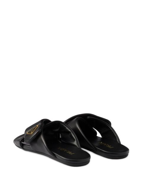 Prada Padded nappa leather slides - Black