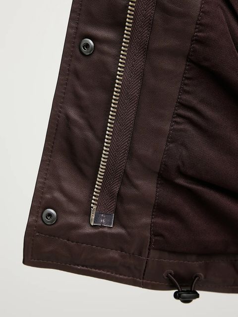 AllSaints kurtka skórzana CLAY kolor czerwony przejściowa W108LD