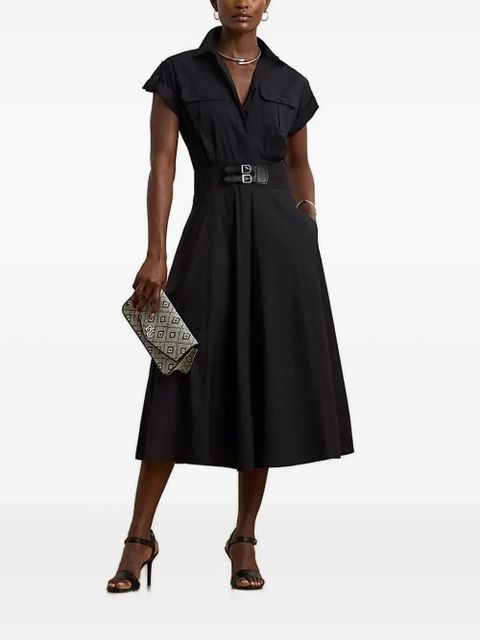 Lauren Ralph Lauren belted shirt midi dress - Black - zdjęcie produktu nr 1