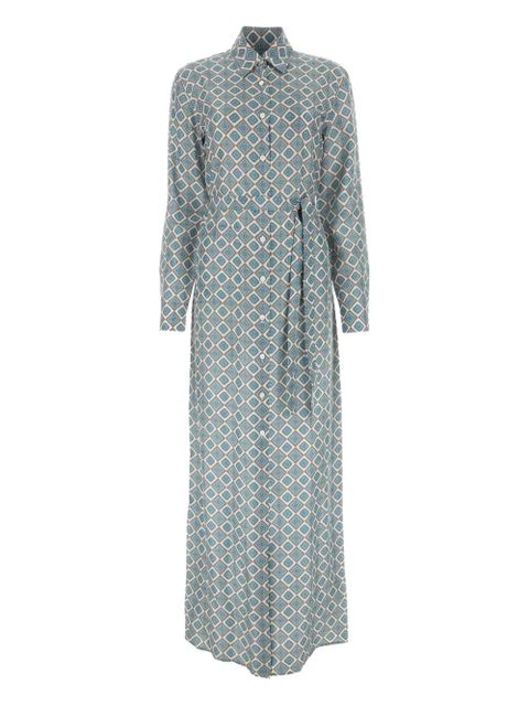 Prada geometric-print shirt dress - Blue - zdjęcie produktu nr 1