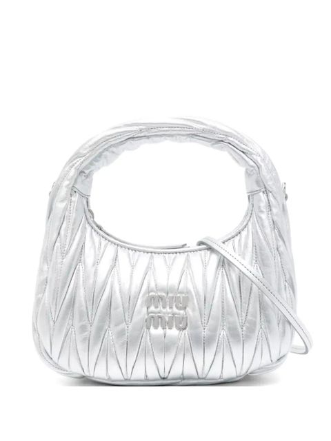 Miu Miu Wander quilted shoulder bag - Silver - zdjęcie produktu nr 1