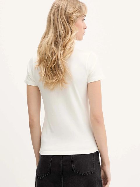 Guess Jeans t-shirt bawełniany damski kolor beżowy W5BI47 KCTX1