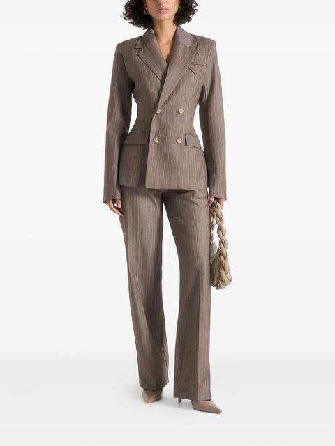 Manière De Voir Maia pinstripe double-breasted blazer - Brown - zdjęcie produktu nr 1