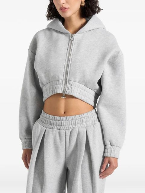 Manière De Voir Josiane zip-up cropped hoodie - Grey